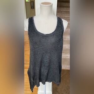 White + Warren Raw Edged Linen Tank Top